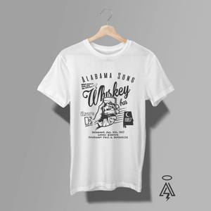 This vintage-inspired white graphic tee pays tribute to “Alabama Song (Whisky Bar)” by The Doors — the cult-favorite anthem that blurred the lines between cabaret, poetry, and psychedelic rock.