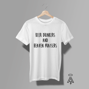 Beer Drinkers & Heaven Praisers Tee
A little honky-tonk. A little hallelujah. All heart. This tee flips a classic Southern rock attitude into a faith-first anthem with a wink and a grin. Inspired by old-school bar-band energy and redemption truth.
Because you can love a cold one and love the Lord.