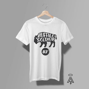 This "Buffalo Soldier ’83" white tee pays tribute to one of Bob Marley & The Wailers’ most powerful and enduring anthems — a song with deep cultural storytelling. 