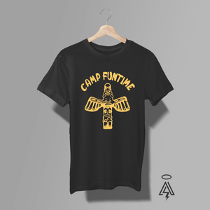 This graphic tee recreates the iconic “Camp Funtime” shirt made famous by Debbie Harry, worn onstage in Manchester in 1977 at the height of Blondie’s raw, electric rise. It’s more than merch — it’s a snapshot of rock history.