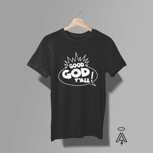 Good God, Y’all!
Faith with a little fire.
Praise with personality.
This tee brings big energy and bigger truth with a bold, comic-style graphic that pops in bright white. A starburst explosion and speech bubble frame the phrase: Good God Y’all! It’s part joyful exclamation, part Southern charm, part shout of praise—like a hallelujah you can wear.