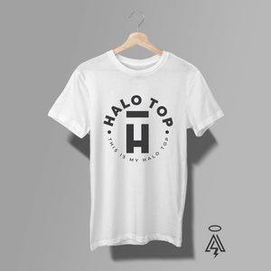 Inspired by the iconic ice cream brand, this playful design flips the script with a bold, faith-forward twist. Featuring a clean circular layout and a strong statement “H” front and center, the message says it all: “Halo Top – This Is My Halo Top.” It’s a confident nod to keeping your crown where it belongs.