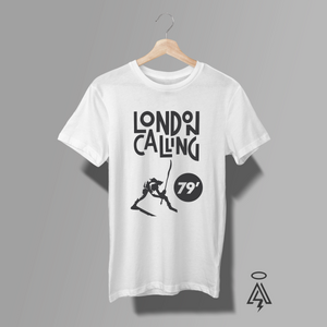 This white London Calling 79' tee channels the raw electricity of The Clash at their peak.