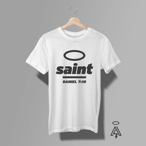 The Saint – Daniel 7:18 Tee makes a powerful statement with clean, modern design and timeless biblical truth. Featuring a minimalist halo above the word "Saint", this piece is inspired by Daniel 7:18: "But the saints of the Most High shall receive the kingdom and possess the kingdom forever."