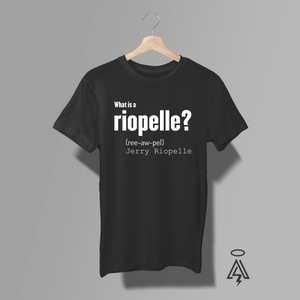 What is a Riopelle? If you have to ask… you’ve never felt the groove. This tee pays tribute to Southwest rock legend Jerry Riopelle with a statement-driven design that hits like one of his live shows — direct, confident, and unforgettable. The shirt playfully asks “What is a riopelle?” with a phonetic pronunciation underneath, followed by his signature name — part inside joke, part badge of honor for true fans.